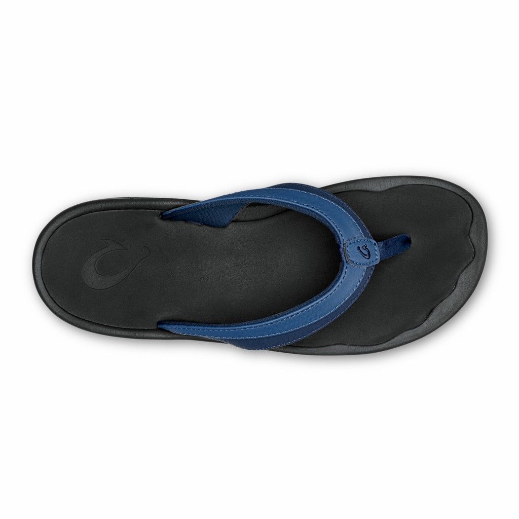 Olukai Women's Ohana Flip Flop - Blueberry / Black US793-056